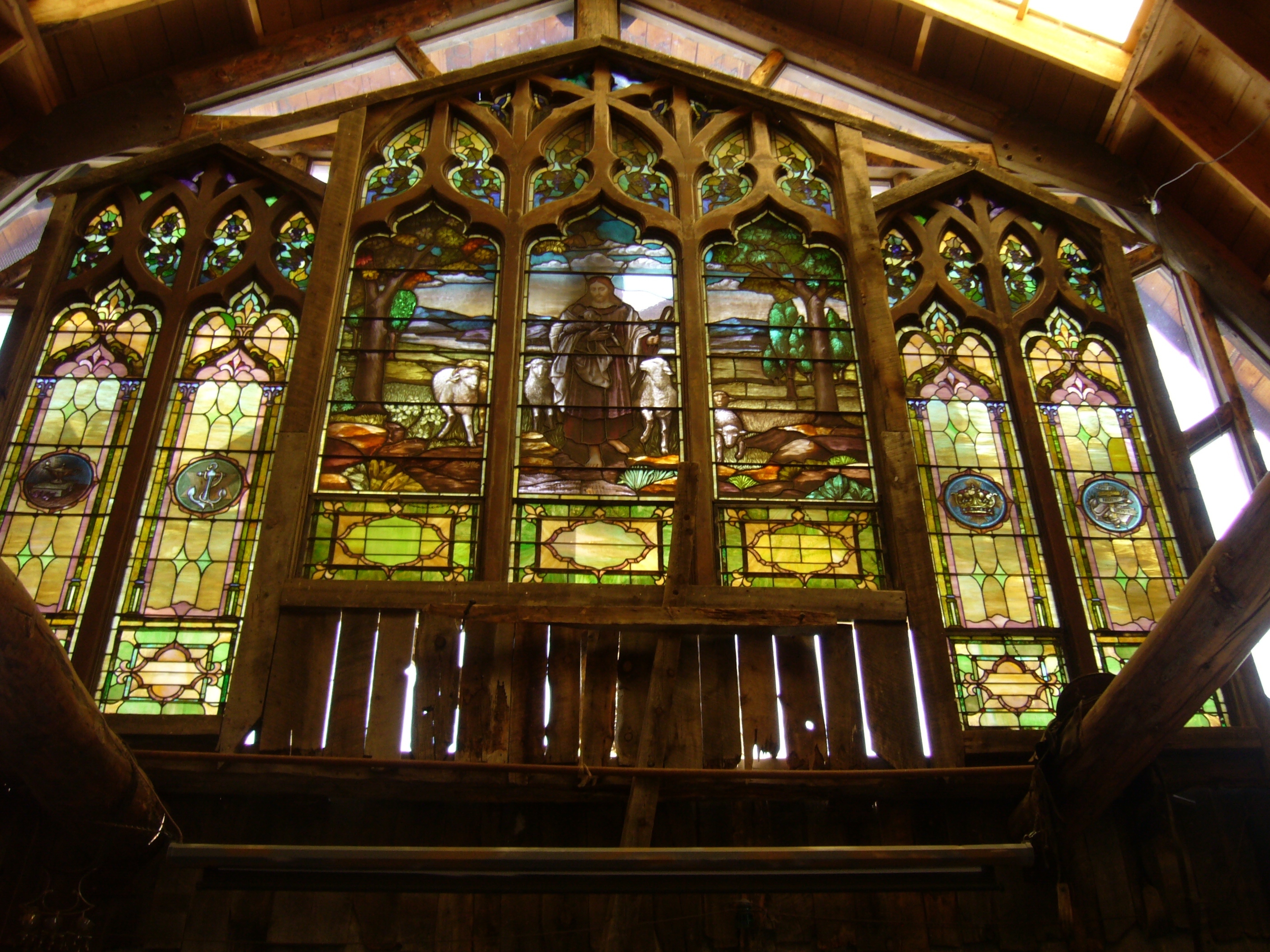 Evergreen Memorial Park Barn Chapel - Stained Glass Window image